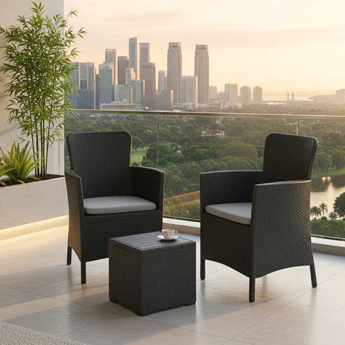 Miami Balcony Sofa Set Graphite