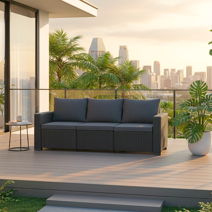 Moorea 3 Seater Outdoor Sofa Graphite