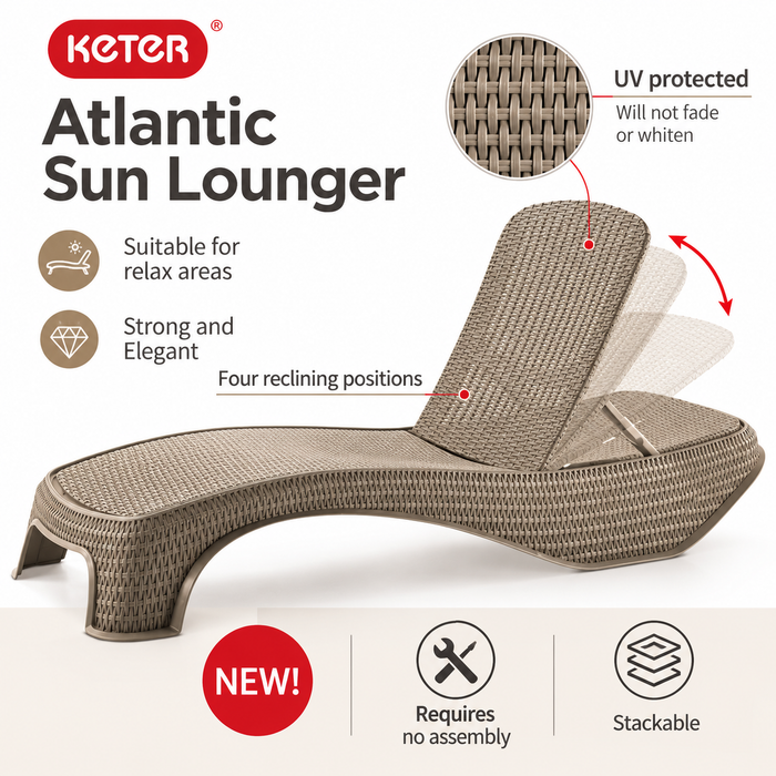 Atlantic Sun Lounger Cappuccino
