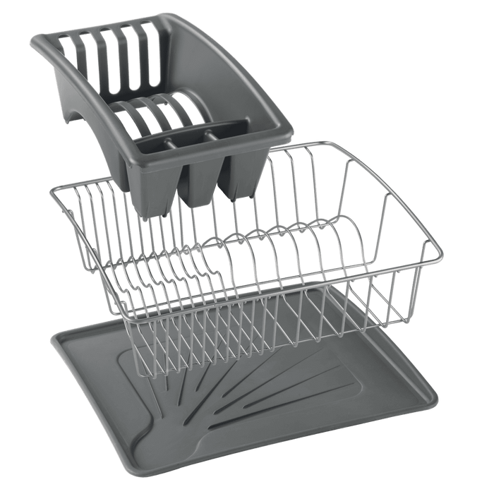 AquaTex Plus Dish Drainer Rack Silver