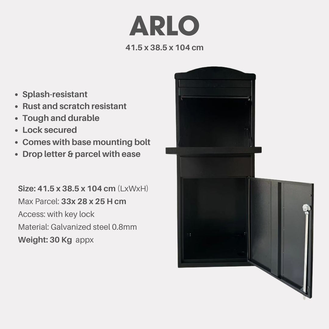 Arlo Large Parcel Delivery Letter Office Drop Box Black CP09 — The Home ...