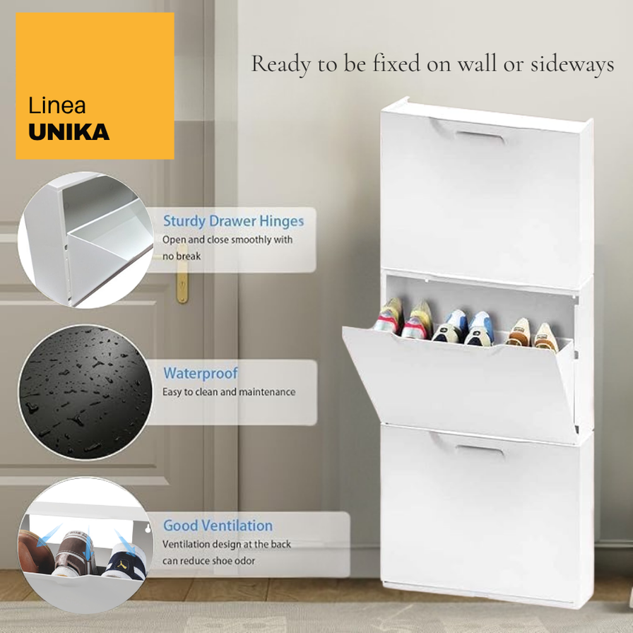 Side Way Shoe Rack Linea Unika Wall-Mount Shoe Rack Stackable Modular — The Home Shoppe
