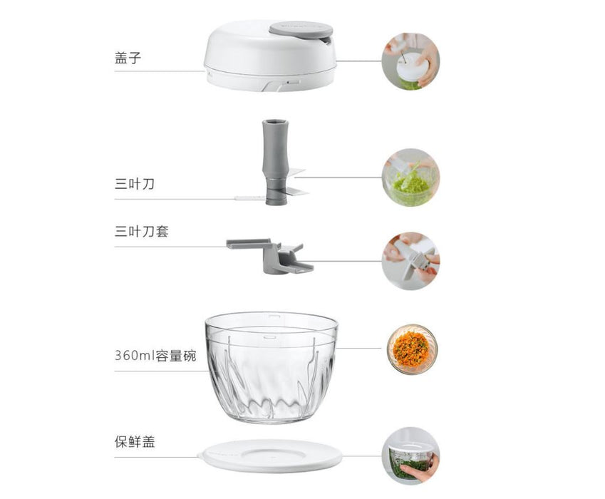 CHOP&STORE Manual Vegetable Chopper White