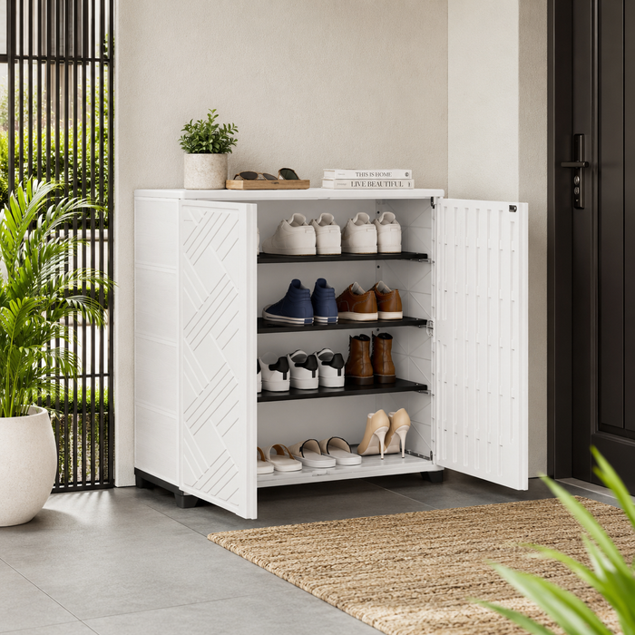 Alto Multipurpose Outdoor Storage Shoe Cabinet White