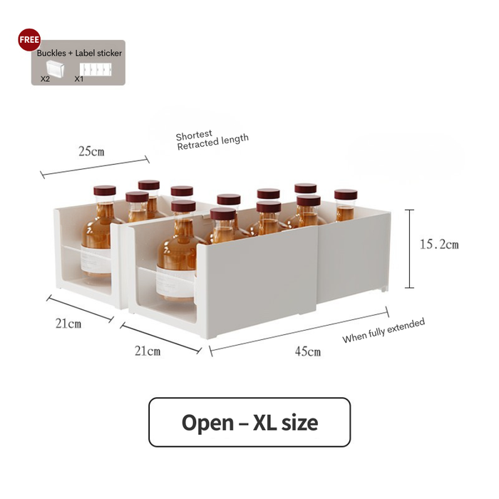ClearFlex Retractable Clear Storage Organiser Box