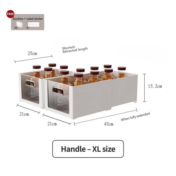 ClearFlex Retractable Clear Storage Organiser Box