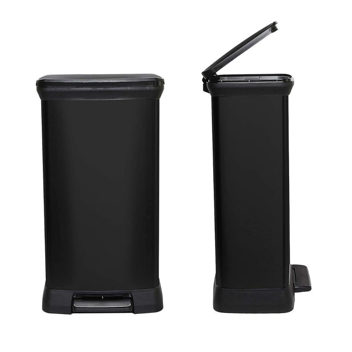 Deco Pedal Bin Rectangle 50L Black