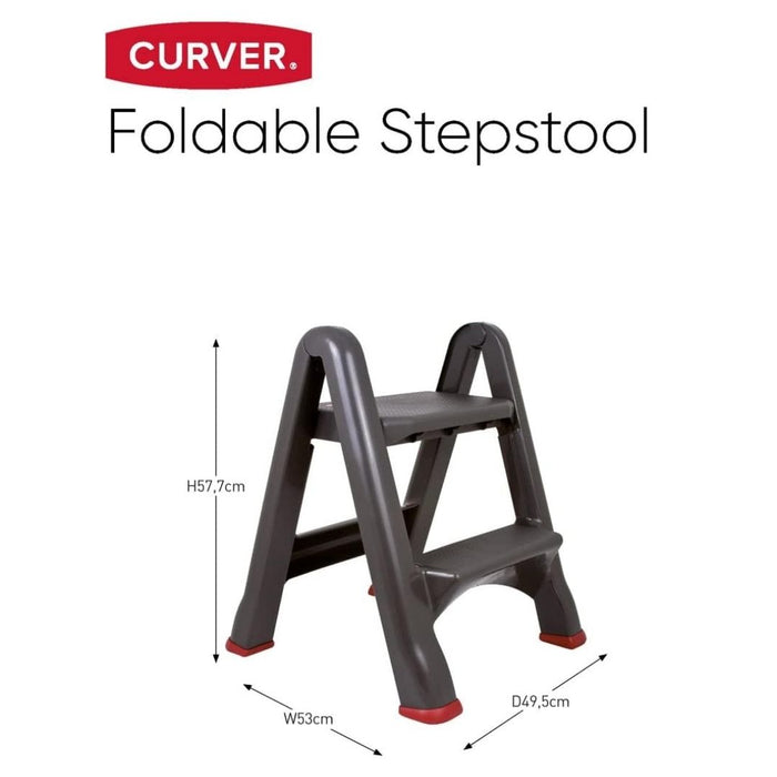 Foldable Slim Step Stool Grey