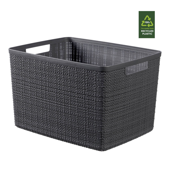 Jute Large Storage Basket 20L Dark Grey