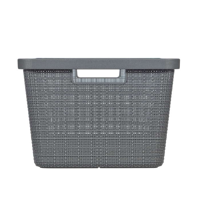 Jute Laundry Basket 46L Dark Grey