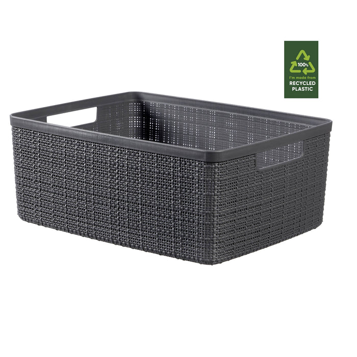 Jute Medium Storage Basket 12L Dark Grey