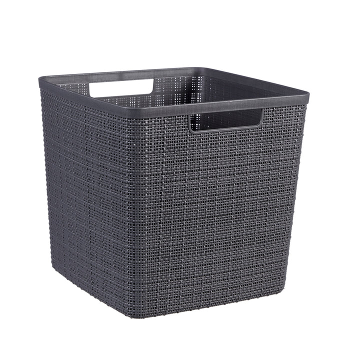 Jute Storage Basket Cube 17L Dark Grey