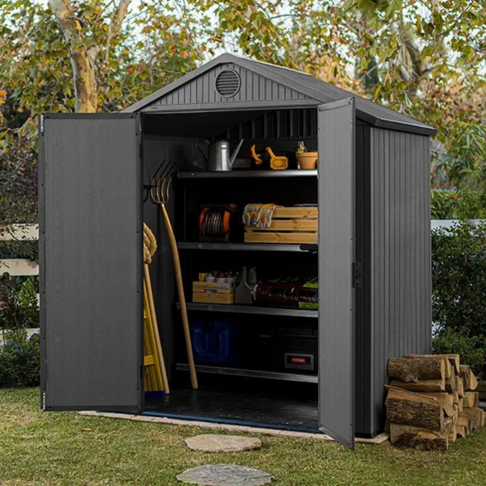 Darwin 6 x 4 Outdoor Garden Shed Graphite