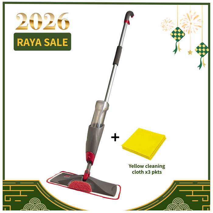 Rubbermaid Reveal Microfibre Spray Mop + 3 Yellow Cloth