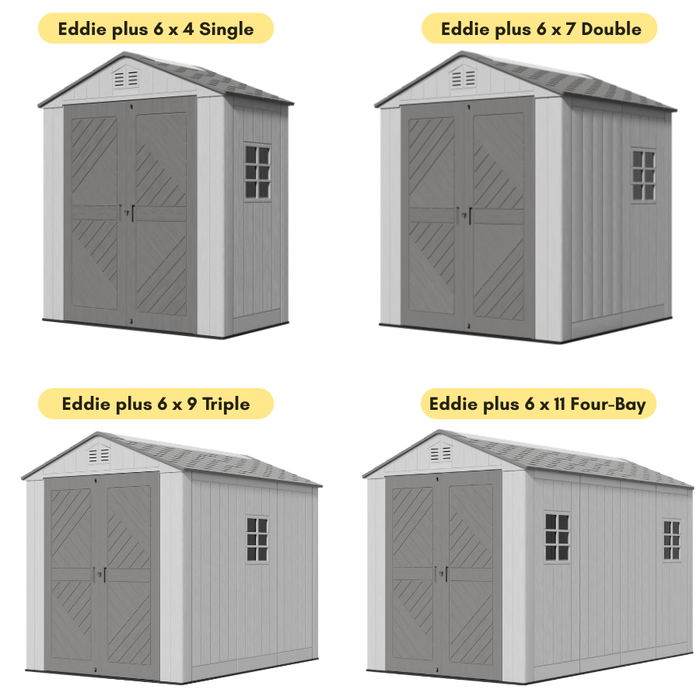 Eddie Plus Double Outdoor Garden Shed (Extendable)