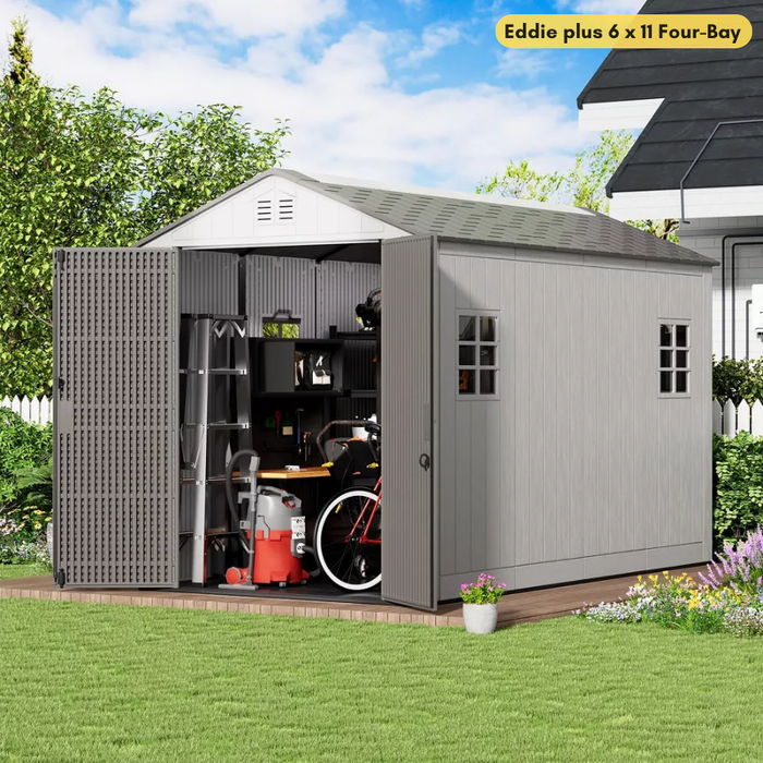 Eddie Plus Double Outdoor Garden Shed (Extendable)