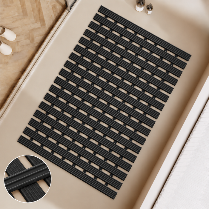 Non Slip Bathroom Floor Mat Black