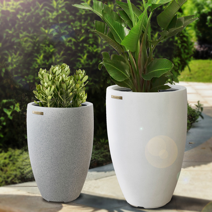 Tampa Tall Planter Smooth White (2 Sizes)