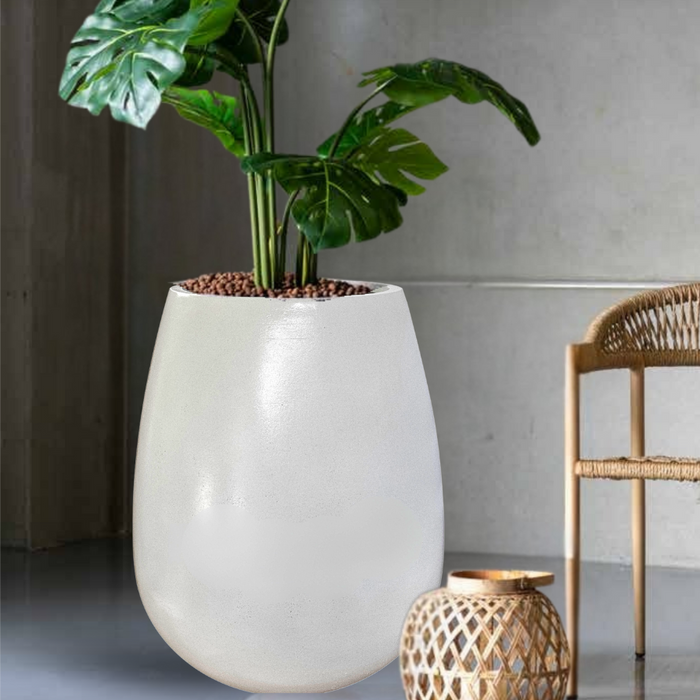 Savona Tall Planter Pot Smooth White (2 Sizes)