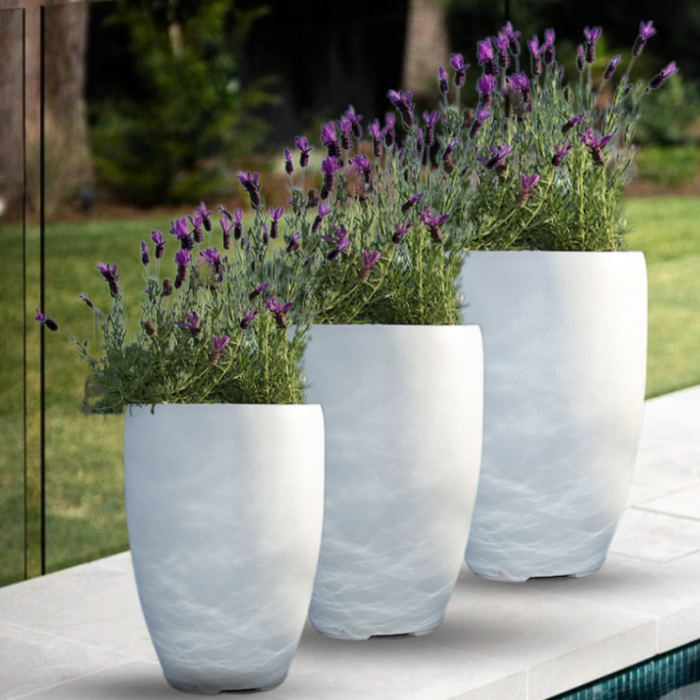 Tampa Tall Planter Smooth White (2 Sizes)