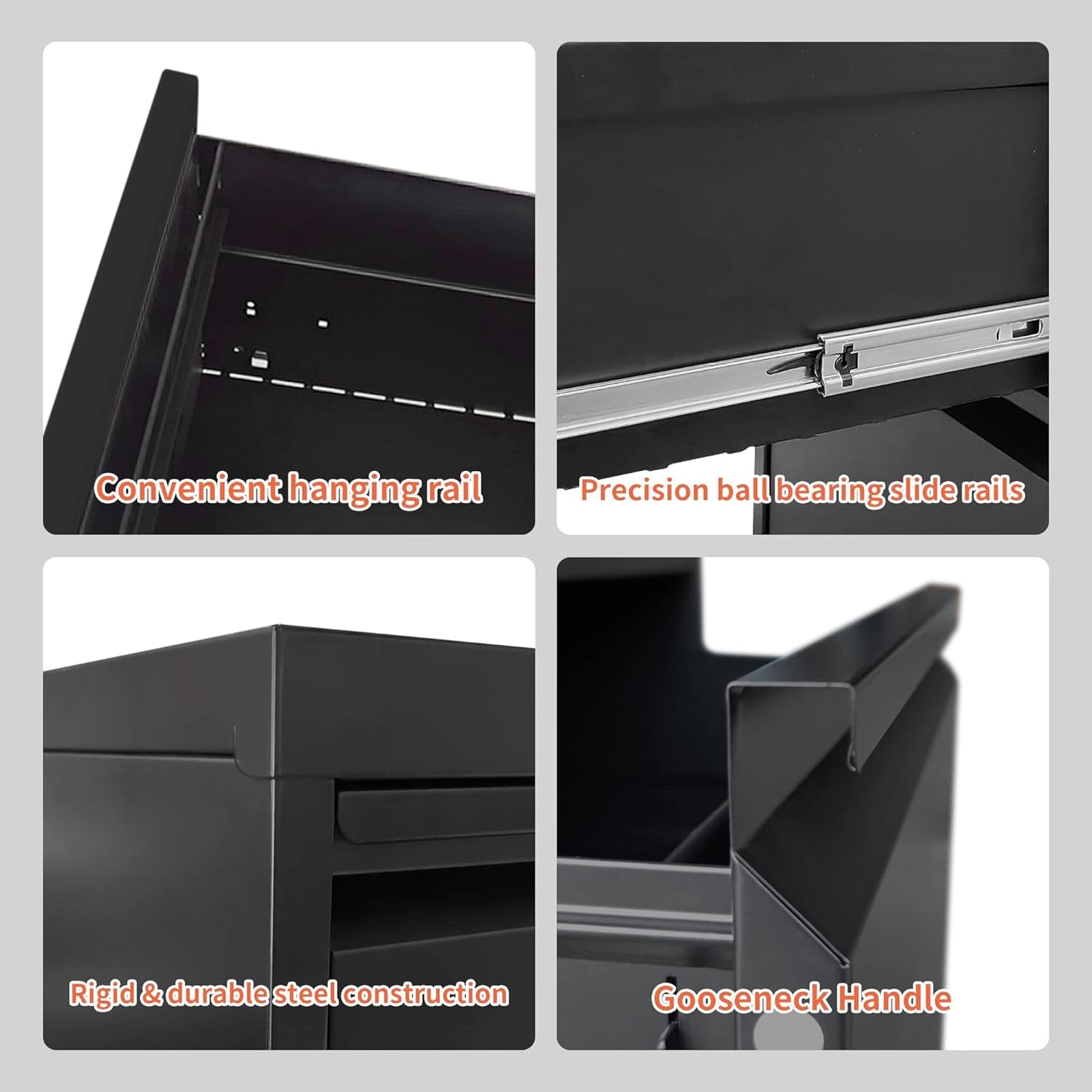 Filex 3 Drawer Office Filing Drawer Cabinet Black — The Home Shoppe