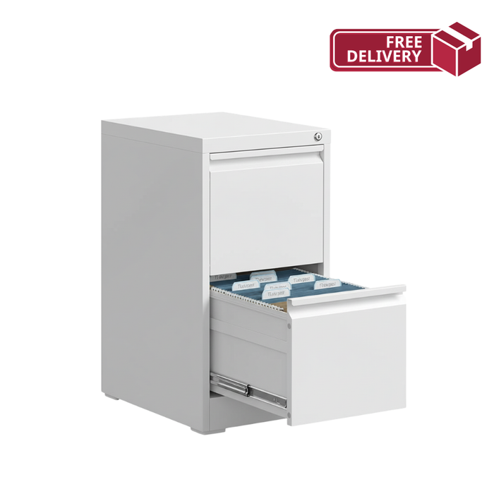 Filex 2 Drawer Vertical Filing Cabinet White