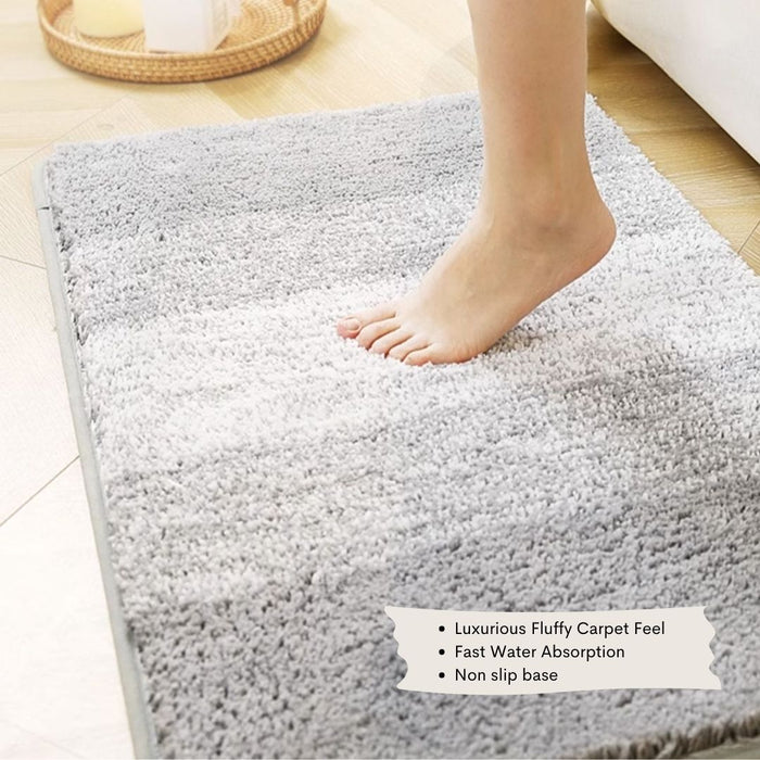 Fluffy Thick Bathroom Non Slip Mat 45 x 65 Small