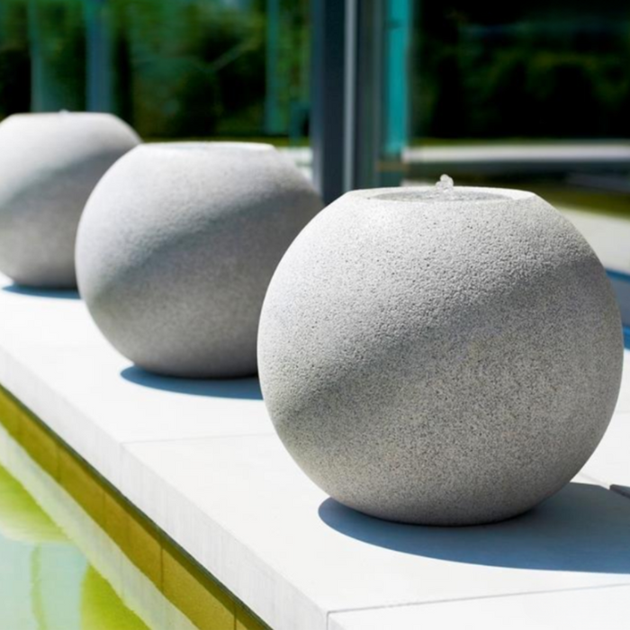 Maicao Round Water Fountain Granite Grey | Black Stone (3 Sizes)