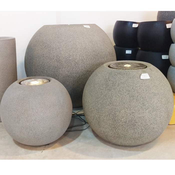 Maicao Round Water Fountain Granite Grey | Black Stone (3 Sizes)
