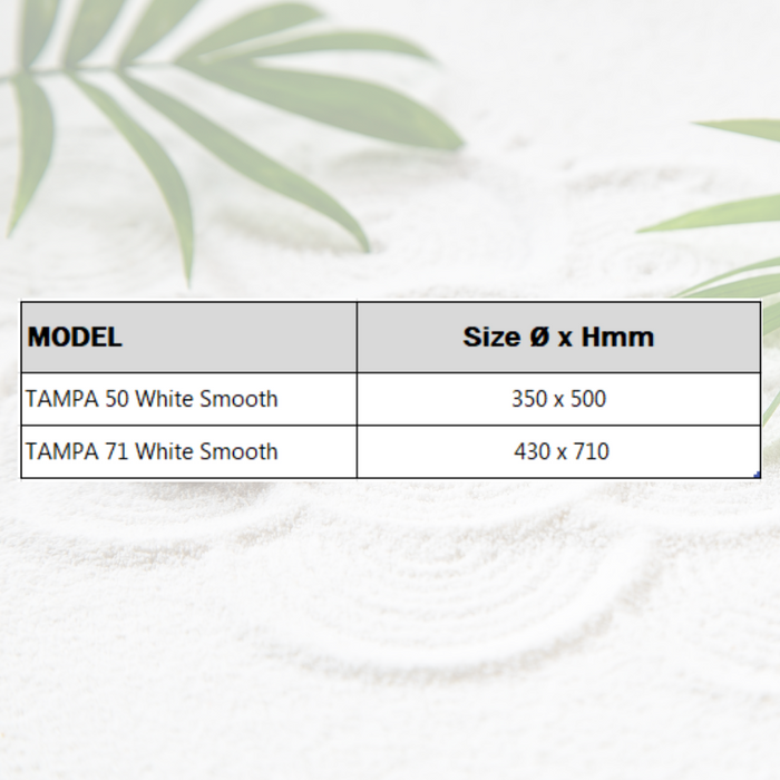 Tampa Tall Planter Smooth White (2 Sizes)