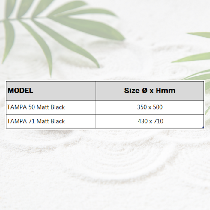 Tampa Tall Planter Matt Black (2 Sizes)