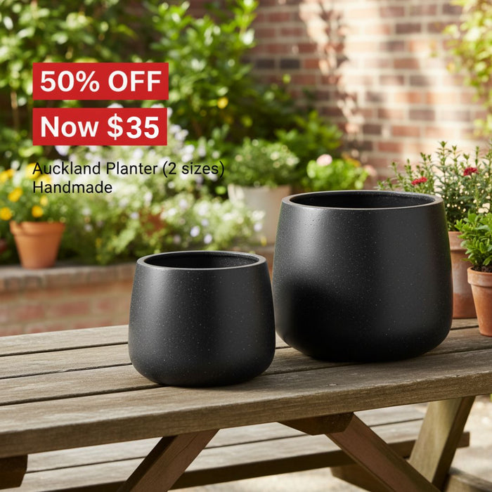 Auckland Planter Pot Matt Black  (2 Sizes)