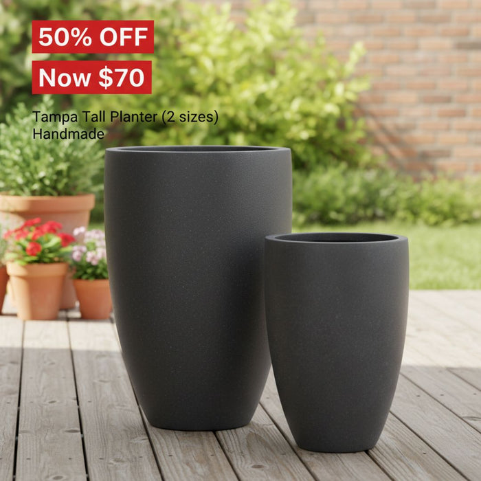 Tampa Tall Planter Matt Black (2 Sizes)