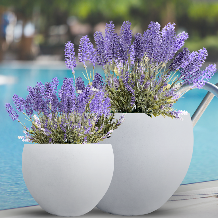 Hamilton Round Planter Pot Smooth White (3 Sizes)