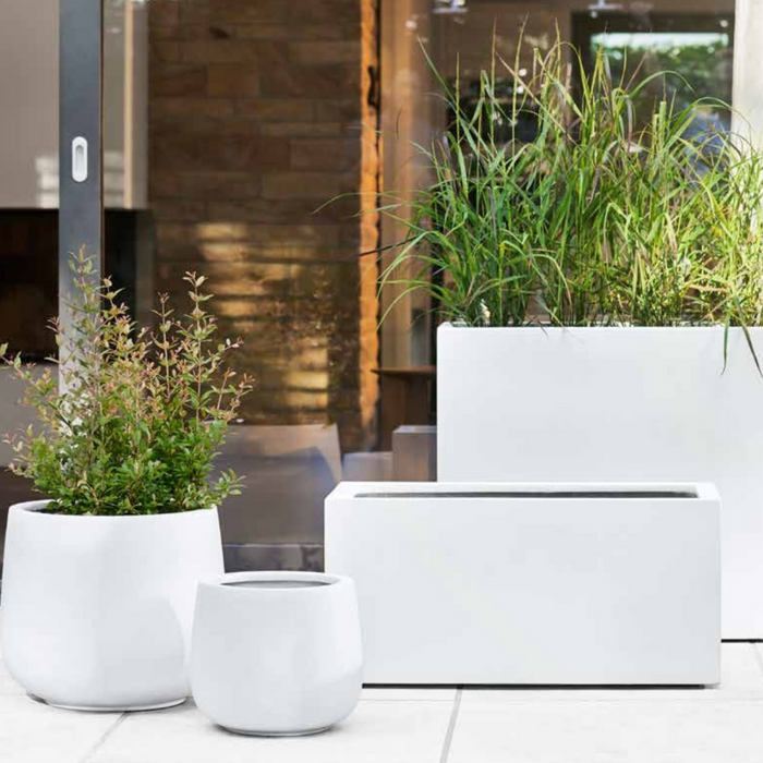 Hamilton Round Planter Pot Smooth White (3 Sizes)