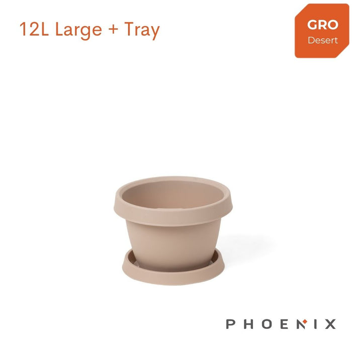 GRO Flowerpots with tray Large 12L