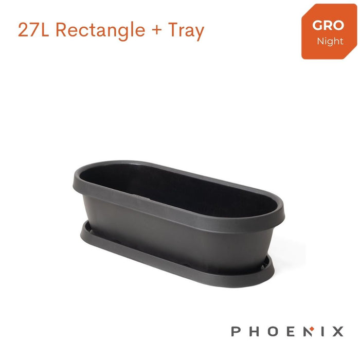 GRO Flowerpots with tray Rect 27L