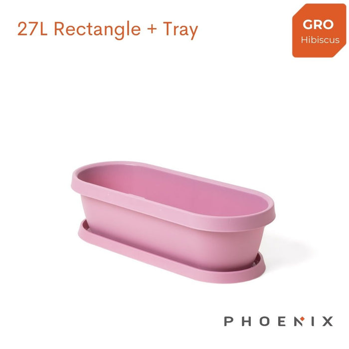 GRO Flowerpots with tray Rect 27L