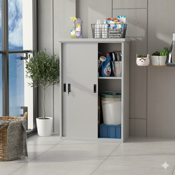 Balcony Steel/ Office Storage Cabinet Grey