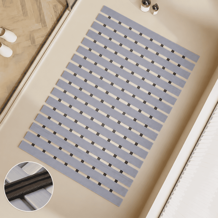 Non Slip Bathroom Floor Mat Grey (Bluish Grey/ Real Grey)