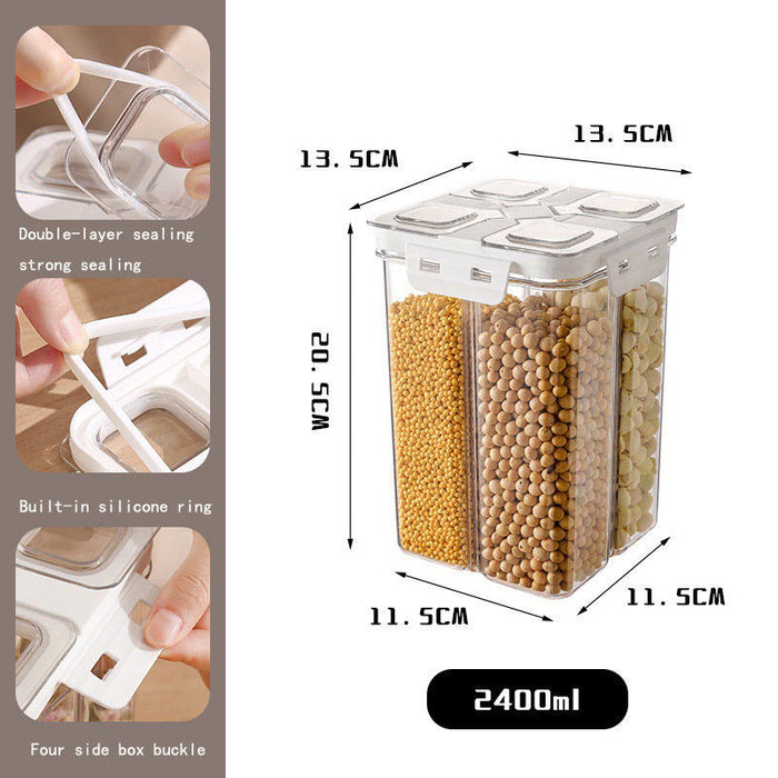 4-in-1 Multicompartment Airtight Grain beans Storage Container
