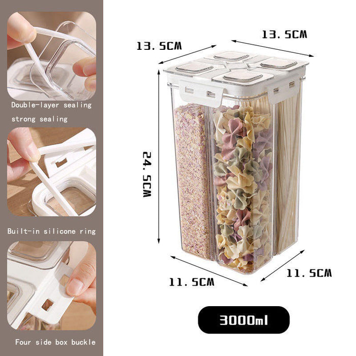 4-in-1 Multicompartment Airtight Grain beans Storage Container