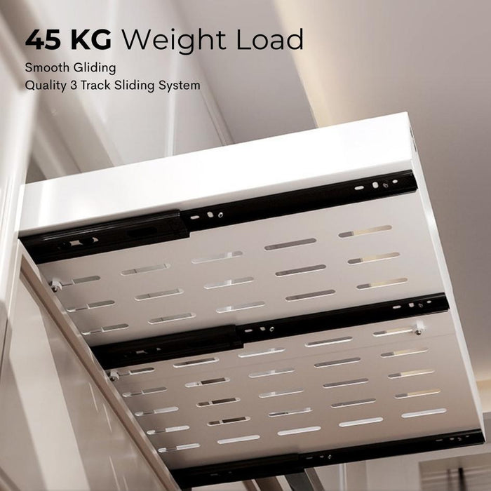 Corner L Shape Pull It Extendable Kitchen Cabinet Organiser Drawer White