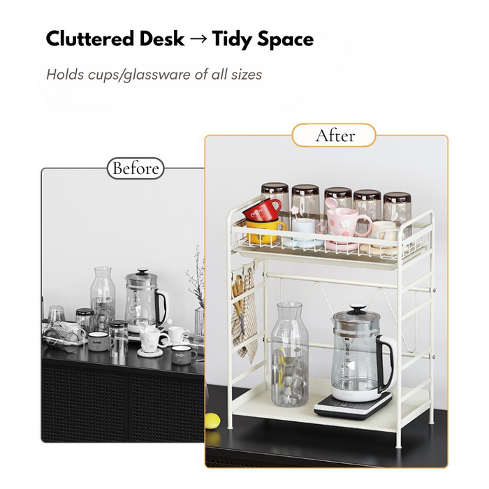 2 Tier Kitchen Top Storage Rack Foldable