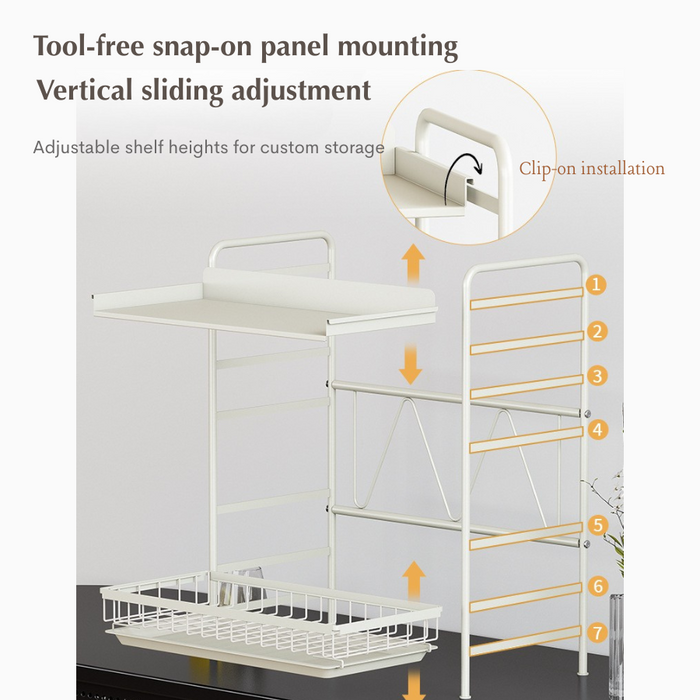 2 Tier Kitchen Top Storage Rack Foldable