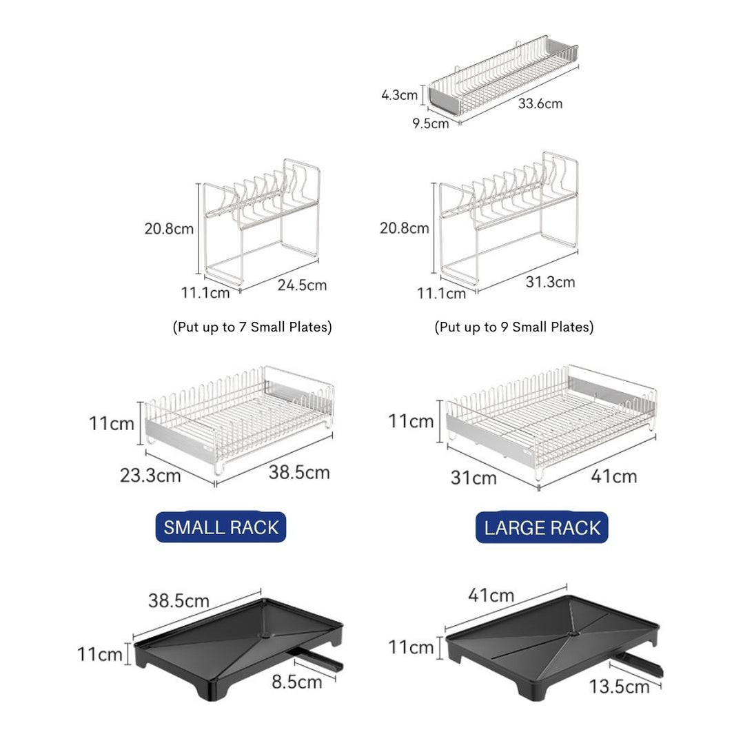 Kitchen 304 Stainless Steel Dish Draining Rack Small — The Home Shoppe