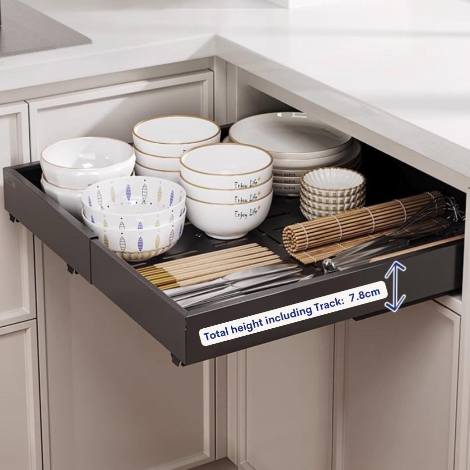 Pull It! Extendable Kitchen Cabinet Organiser Drawer Black — The Home ...
