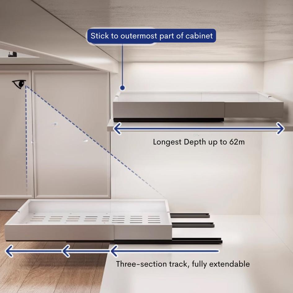 Pull It! Extendable Kitchen Cabinet Organiser Drawer Black — The Home ...