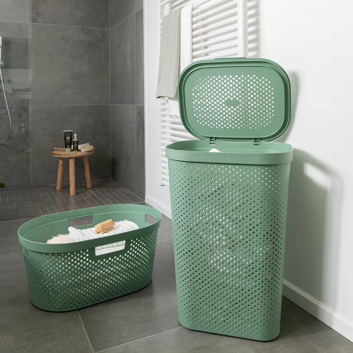 Infinity Laundry Hamper 60L Dots Green