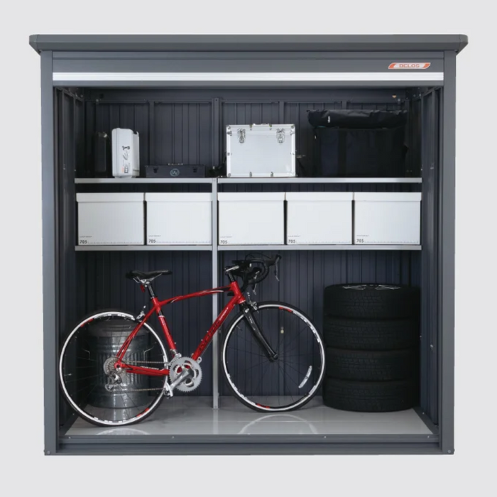 Belos 7 x 4.6 ft Steel Outdoor Garden Shed + Shelving (Luminous Silver)